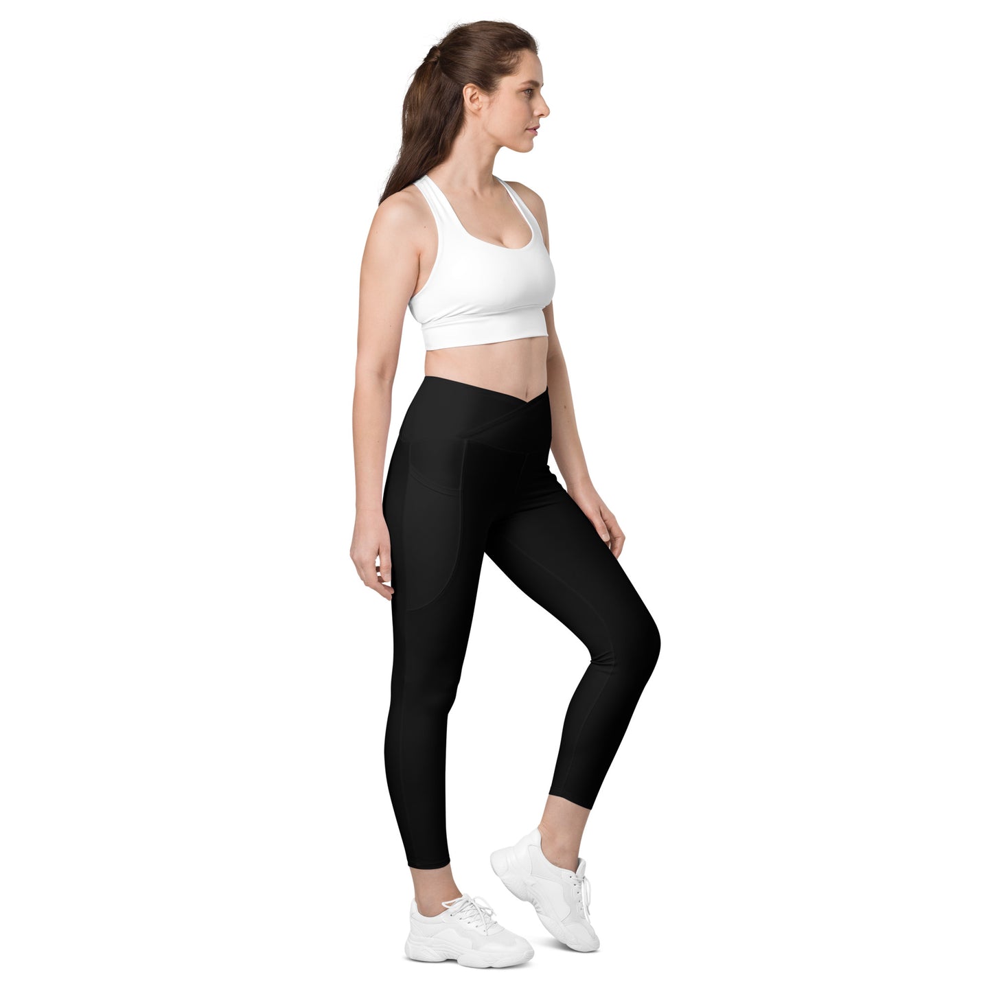 Sporthose mit breitem Bund für Yoga, Aerobic, Jogging, Pilates, Chi Gong, Nordic Walking, Tennis
