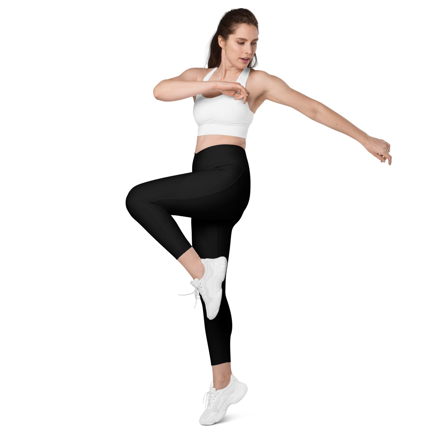 Fitness Hose lang eng schwarz mit Elasthan