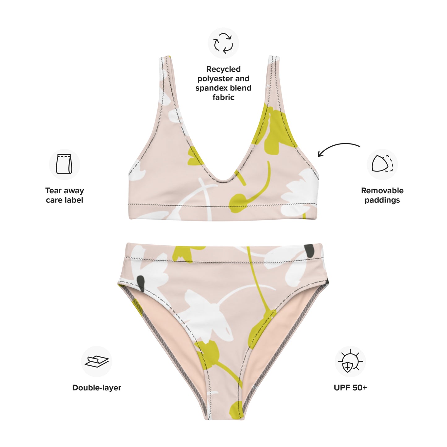 NATURKIND Allover Recycling Bikini, rosa gemustert