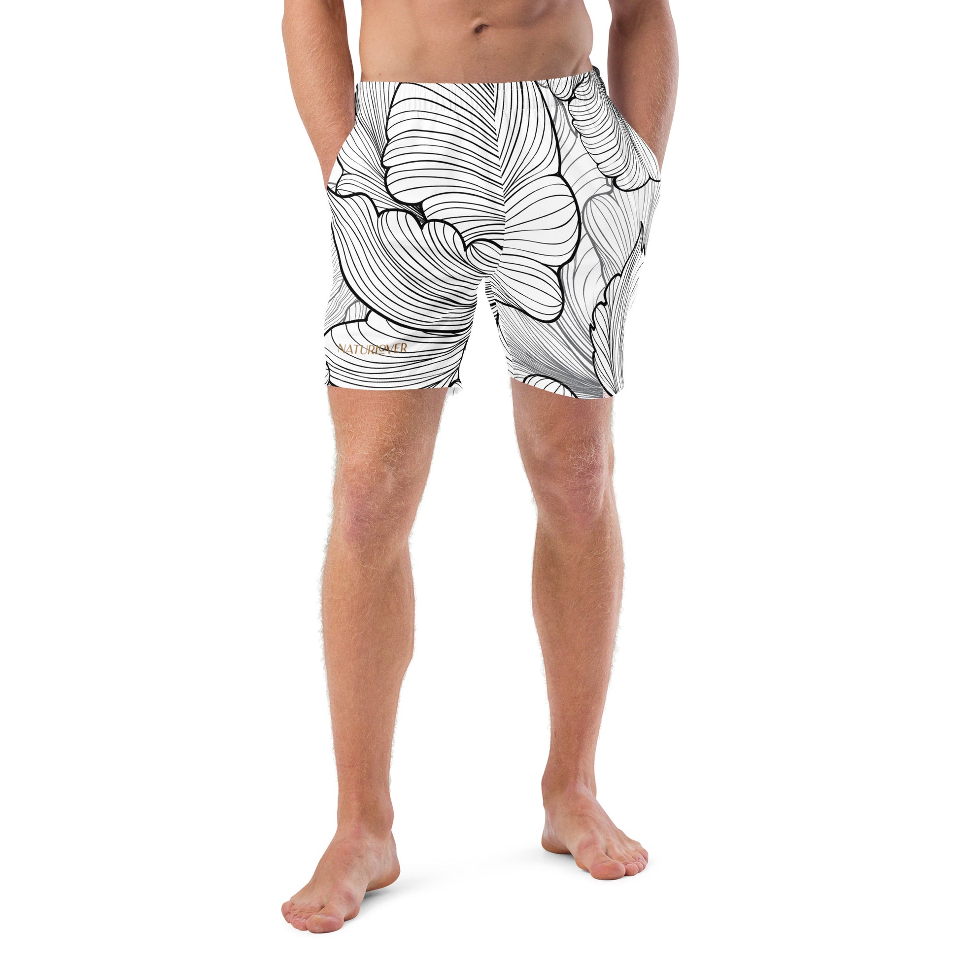 Naturlover Recycling Badehose Schwimmshorts Black & White