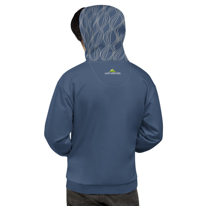 Recycling Kapuzenpullover blau gemustert