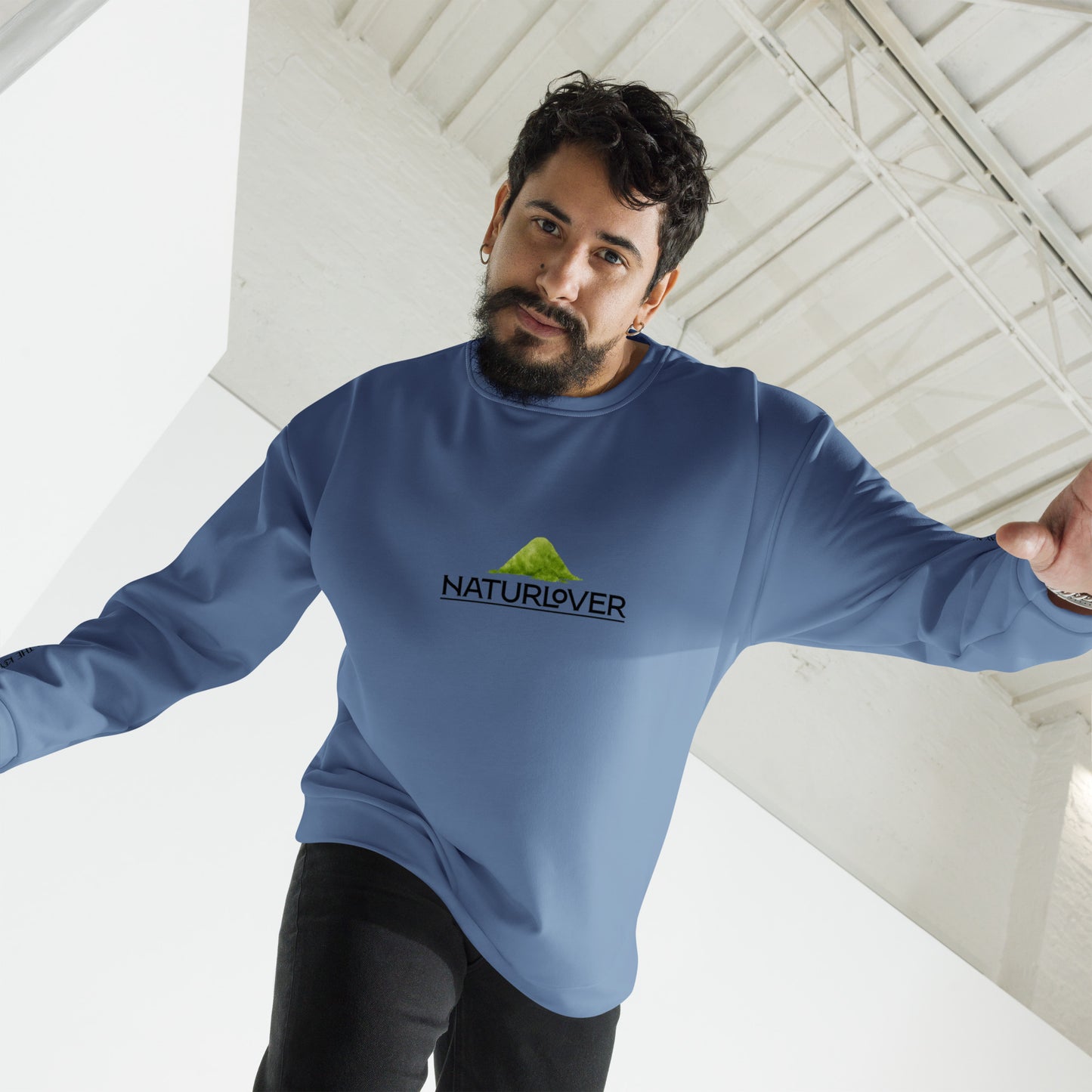 Recycling Pullover blau