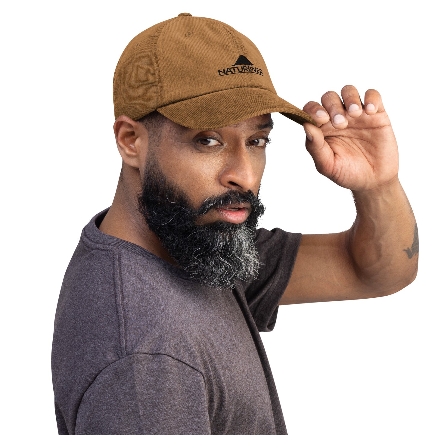 NaturLoVer baseball cap made of corduroy, camel + olive