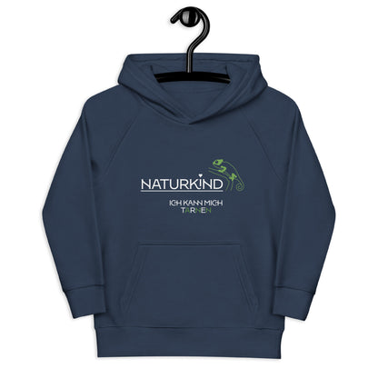 NATURKIND Eco Hoodie Kids Chameleon, black + navy + fancy orange