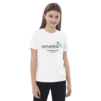 NATURKIND eco-cotton T-shirt for children - Chameleon, white