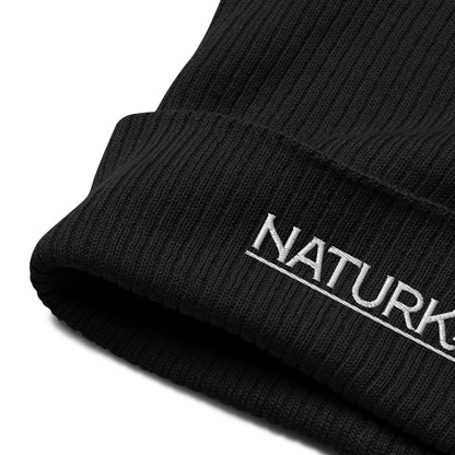 NATURKIND organic beanie/hat with white embroidery