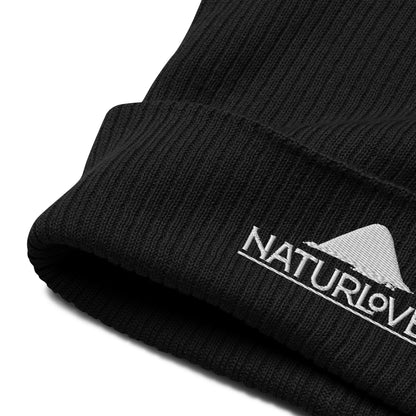 NaturLoVer organic beanie/hat with white embroidery