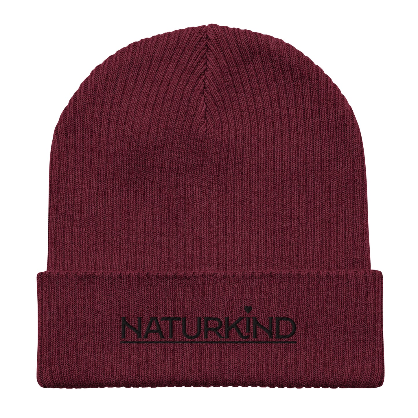 NATURKIND organic beanie/hat with black embroidery