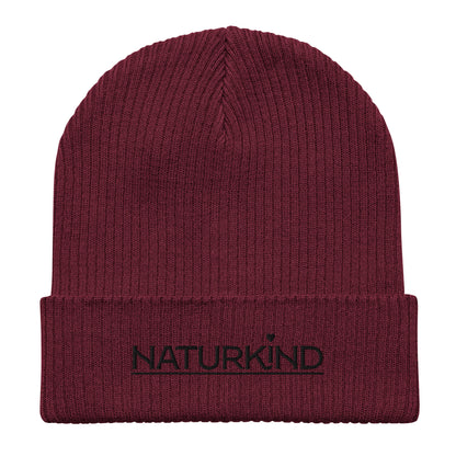 NATURKIND organic beanie/hat with black embroidery