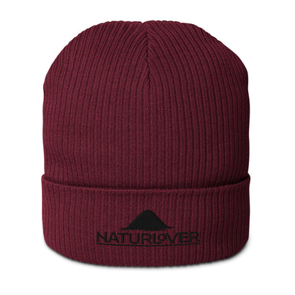 NaturLoVer organic beanie/hat with black embroidery