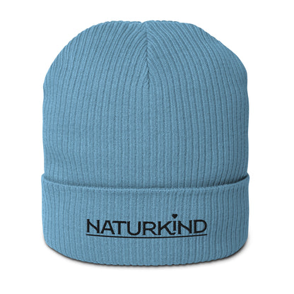 NATURKIND organic beanie/hat with black embroidery