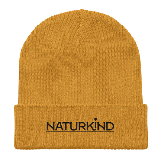 Bonnet/chapeau bio NATURKIND avec broderie noire