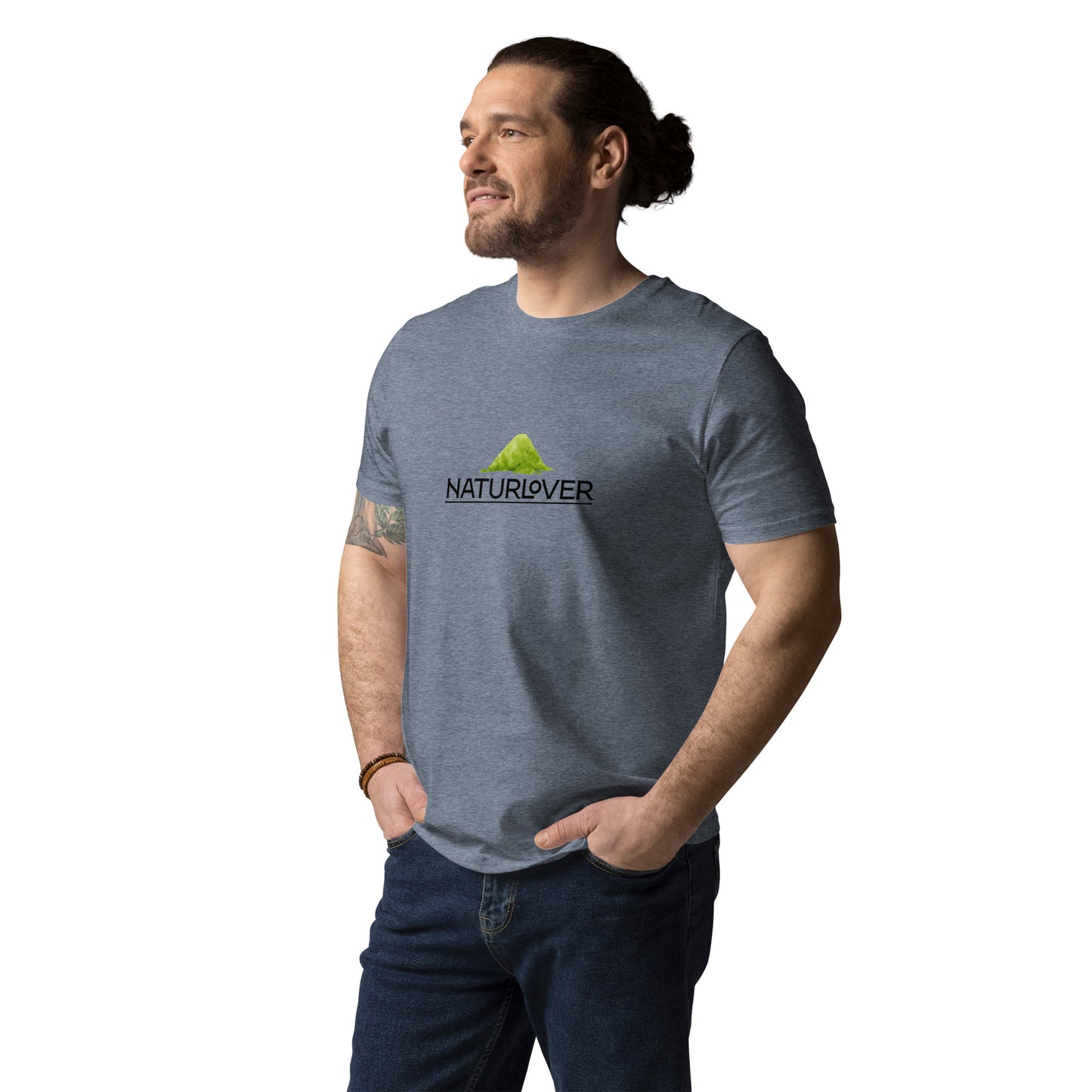 Bio Baumwoll Shirt grau blau