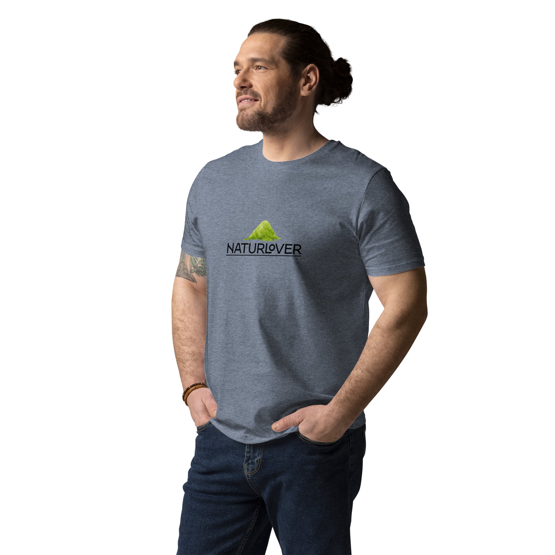 Bio Baumwoll Shirt grau blau
