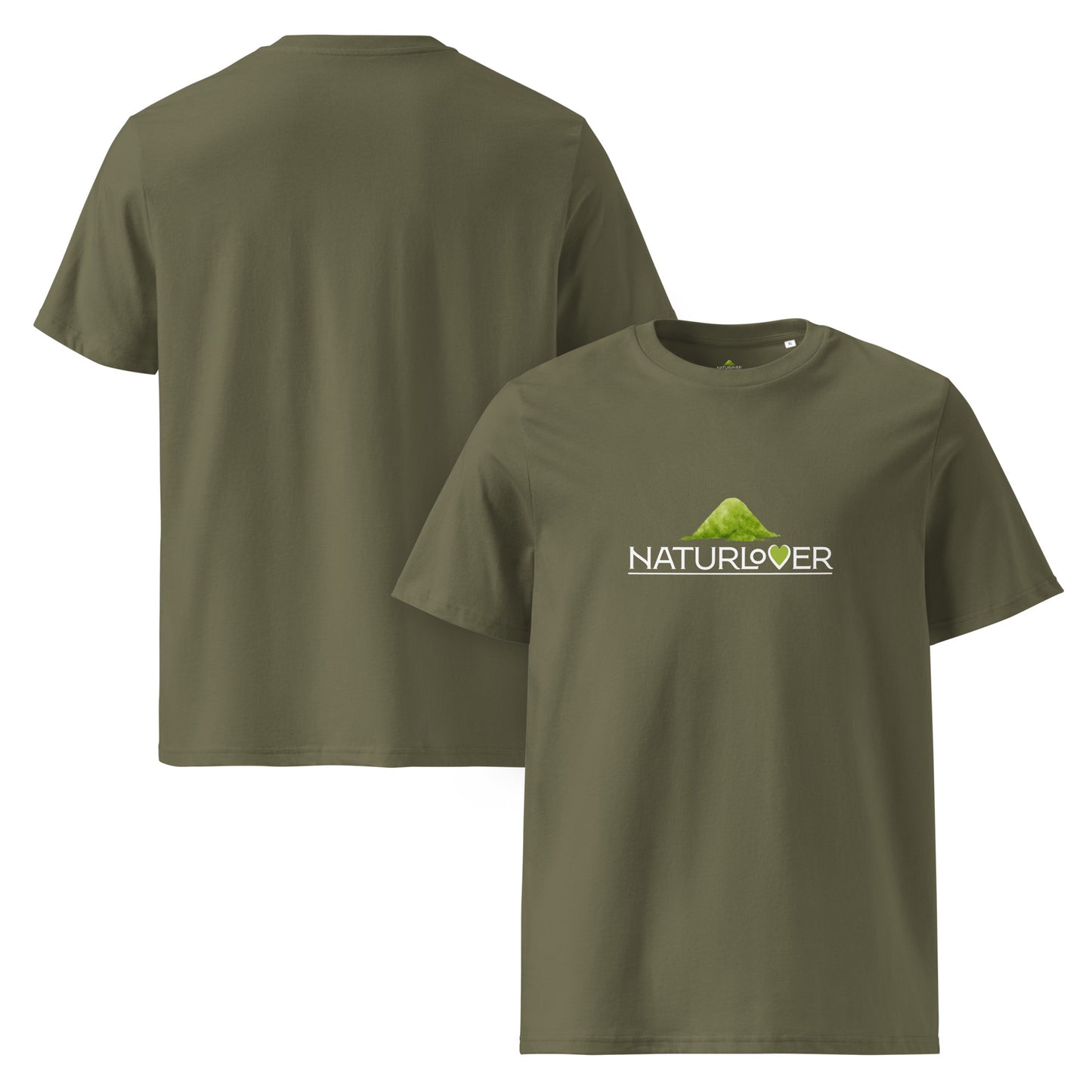 Bio Baumwoll shirt Herz grau grün olive 