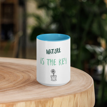 XL Tasse Natur Blümchen blau