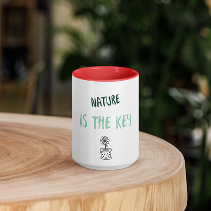 XL Tasse Natur Blümchen rot